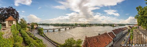 Gemeinde Schärding Bezirk Ried Schlosspark Panorama (Dirschl Johann) Österreich RI